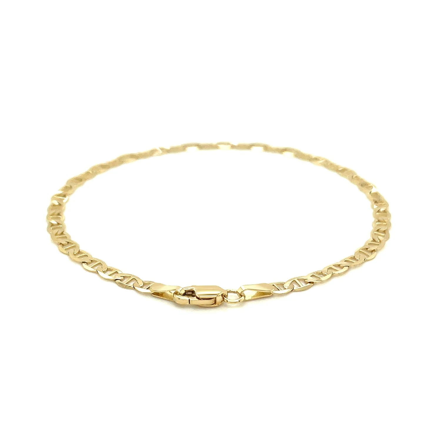 3.2mm 14k Yellow Gold Mariner Link Bracelet - Image 7