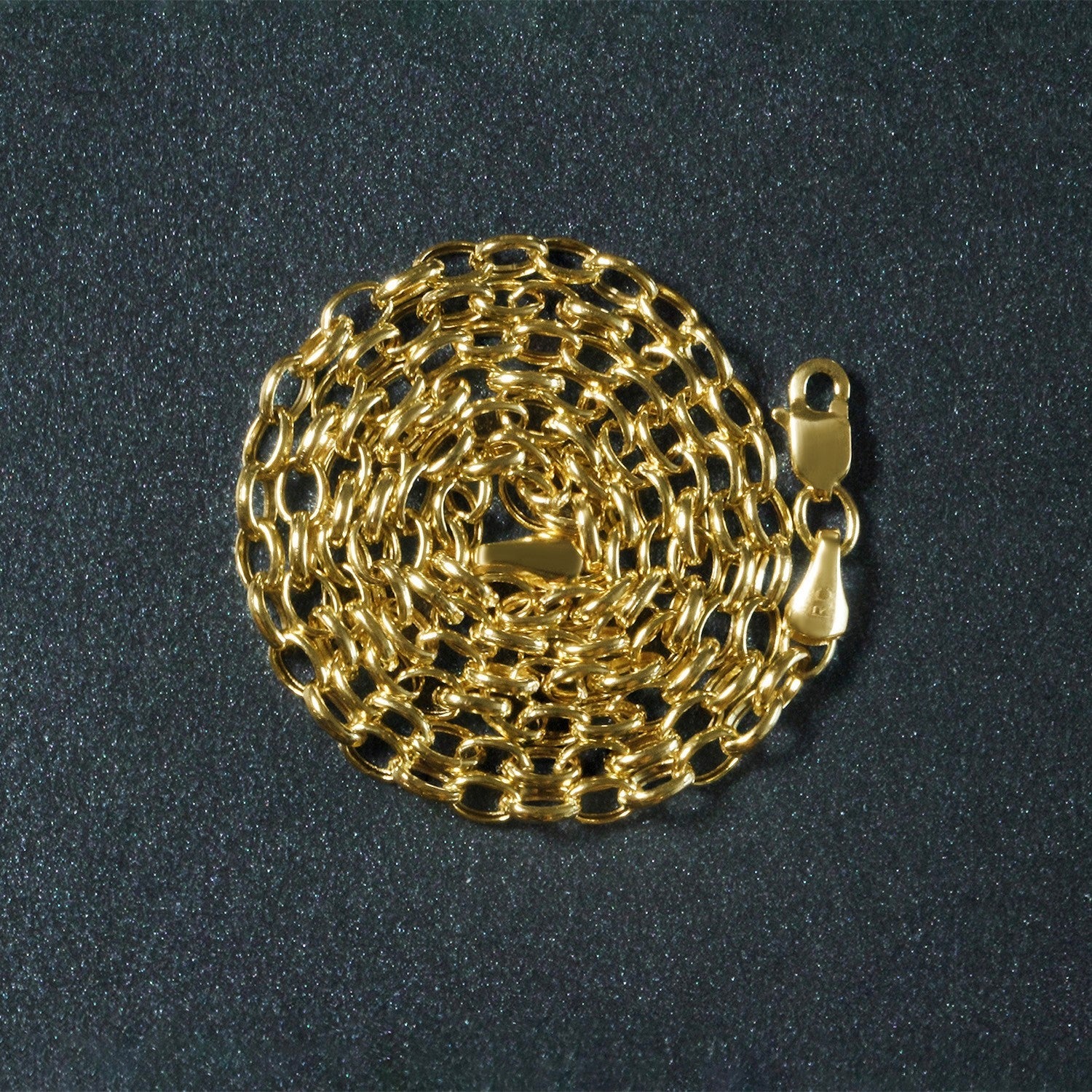3.2mm 14k Yellow Gold Oval Rolo Chain - Image 12