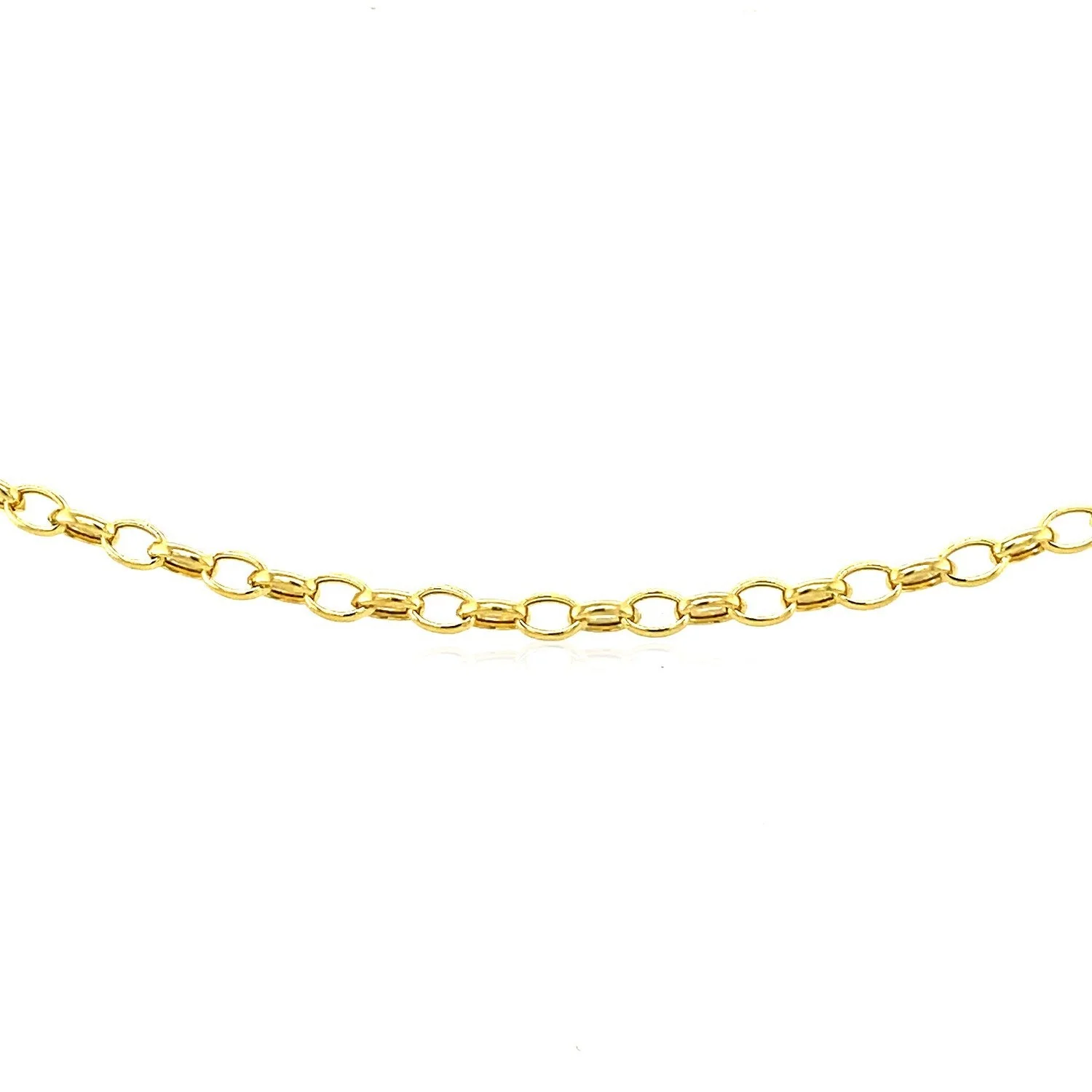 3.2mm 14k Yellow Gold Oval Rolo Chain - Image 2