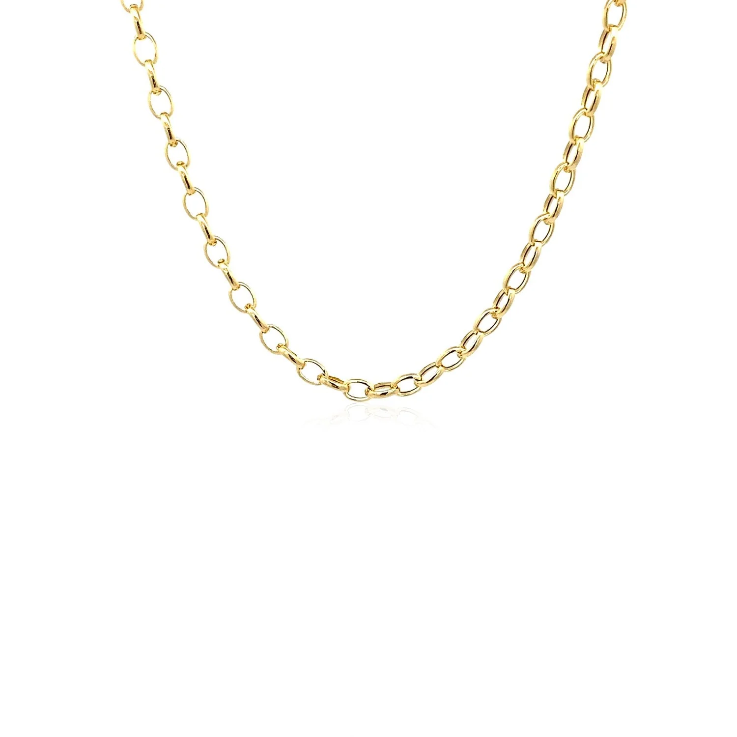 3.2mm 14k Yellow Gold Oval Rolo Chain - Image 9