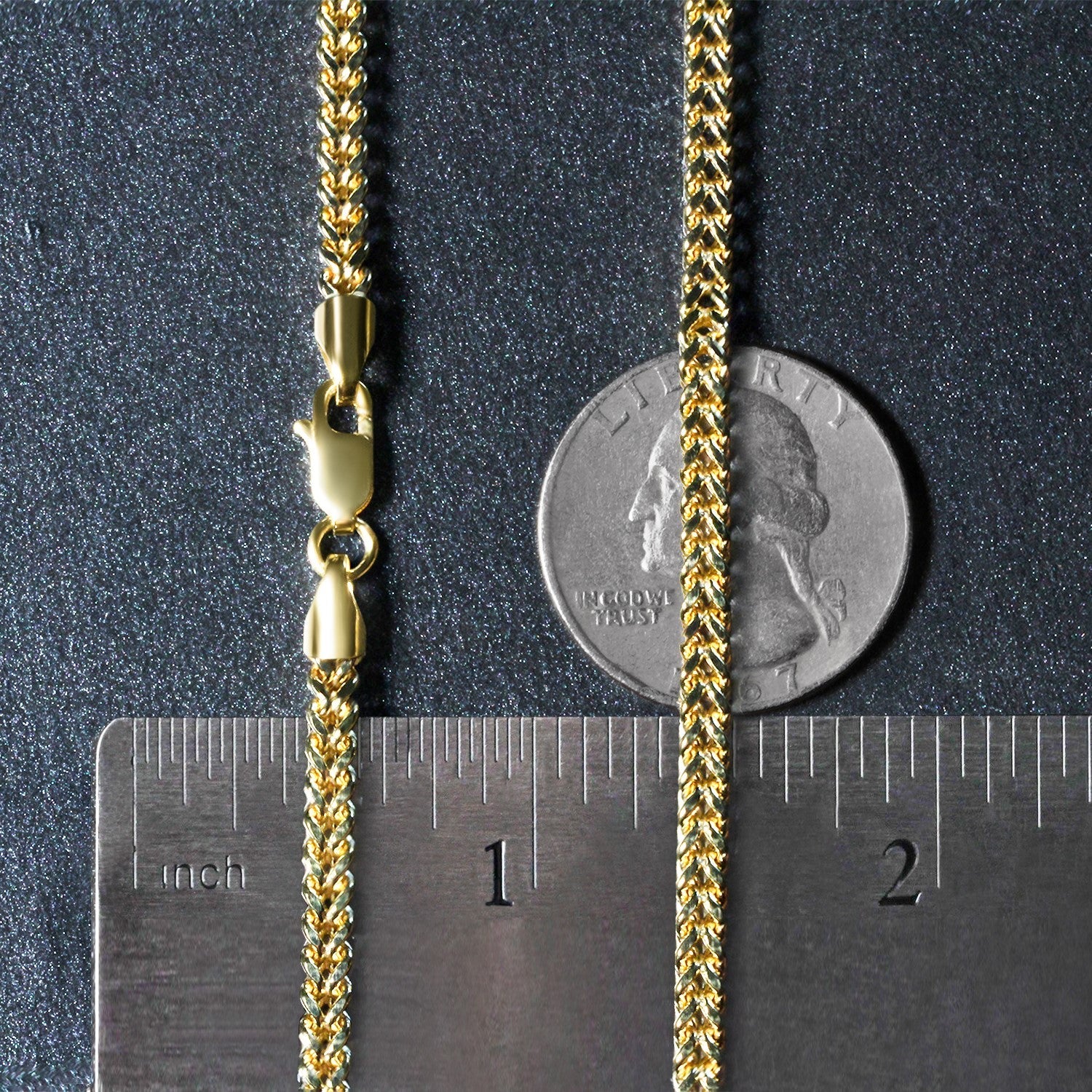 3.2mm 14k Yellow Gold Square Franco Chain - Image 12