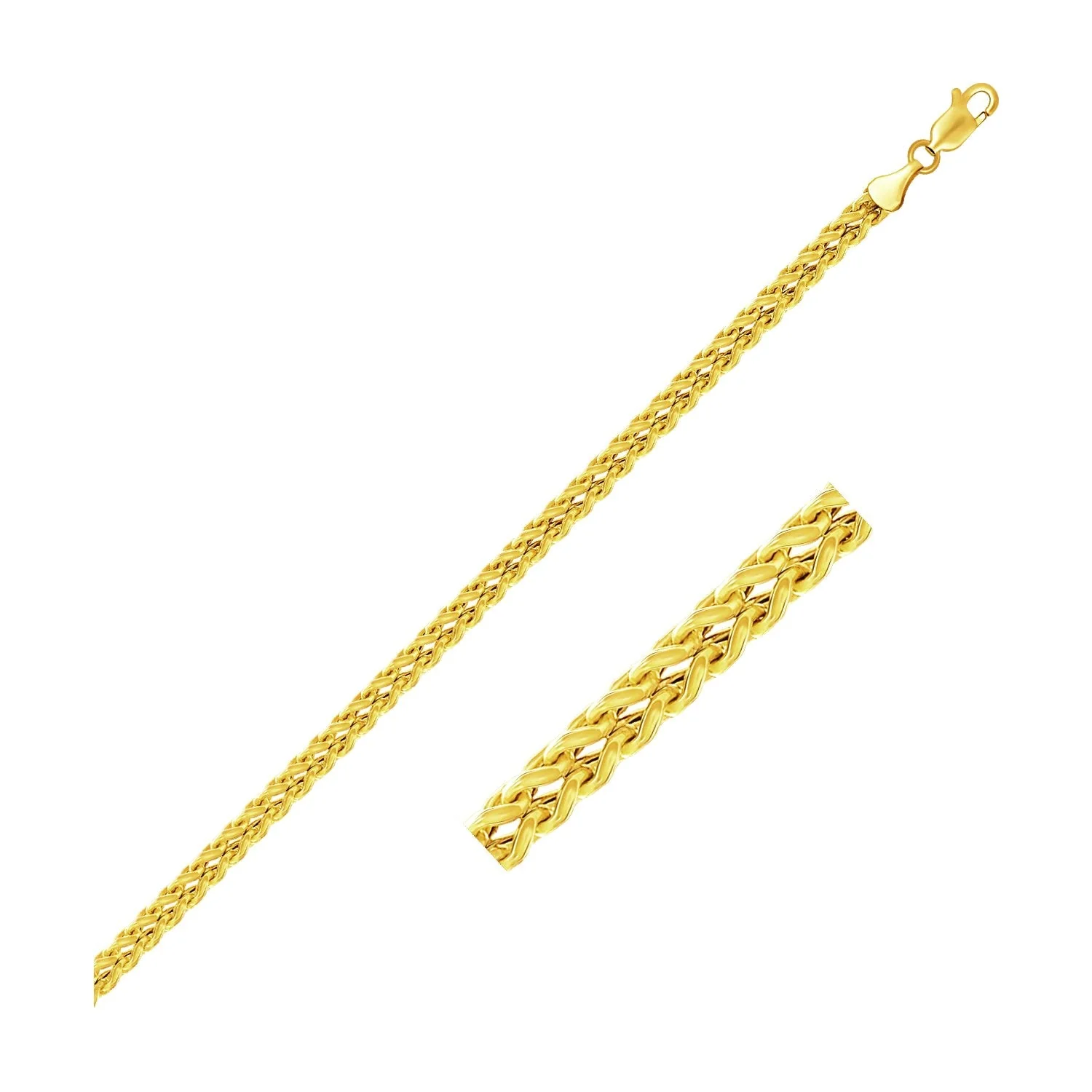 3.2mm 14k Yellow Gold Square Franco Chain - Image 7
