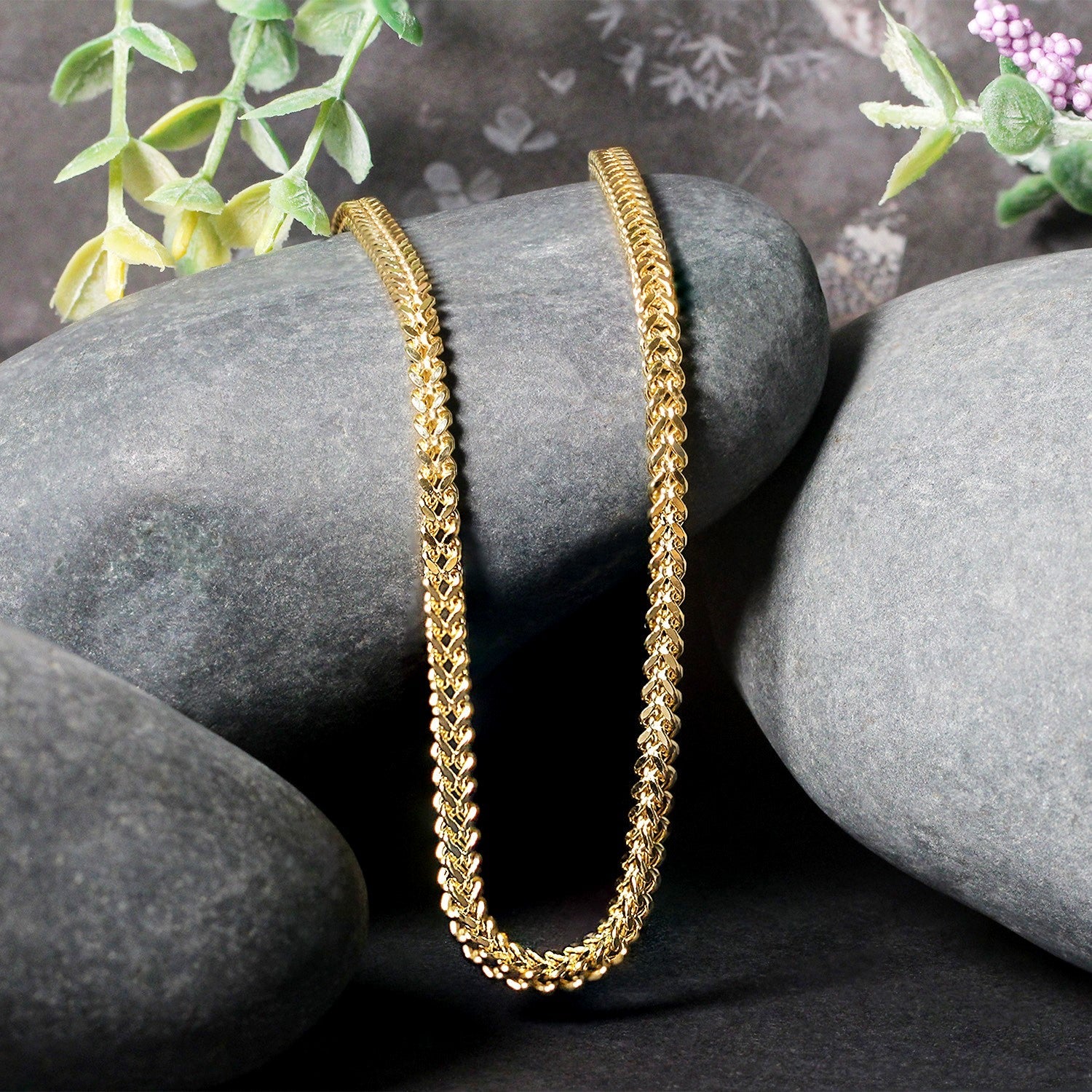 3.2mm 14k Yellow Gold Square Franco Chain - Image 9
