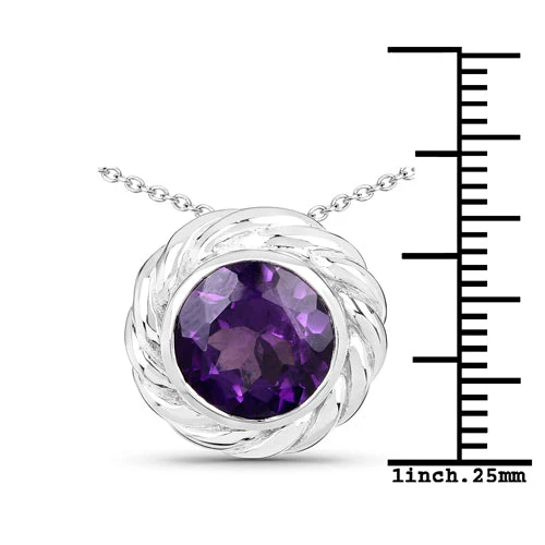 3.30 Carat Genuine Amethyst .925 Sterling Silver Pendant - Image 6