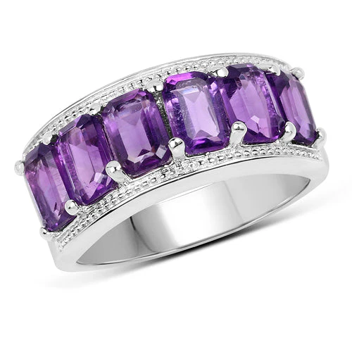 3.30 Carat Genuine Amethyst .925 Sterling Silver Ring - Image 4