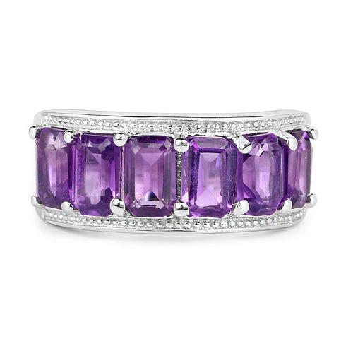 3.30 Carat Genuine Amethyst .925 Sterling Silver Ring - Image 6