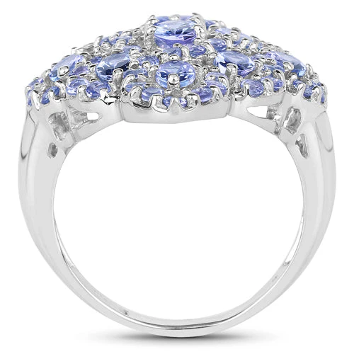 3.31 Carat Genuine Tanzanite .925 Sterling Silver Ring - Image 5