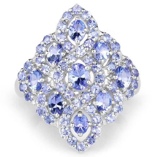 3.31 Carat Genuine Tanzanite .925 Sterling Silver Ring - Image 6