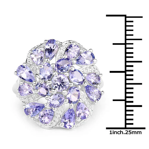 3.35 Carat Genuine Tanzanite .925 Sterling Silver Ring - Image 6