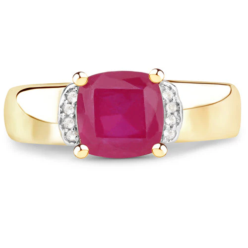 3.44 Carat Glass Filled Ruby and White Topaz .925 Sterling Silver Ring - Image 6
