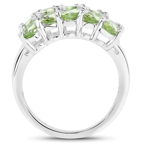 3.45 Carat Genuine Peridot .925 Sterling Silver Ring - Image 2