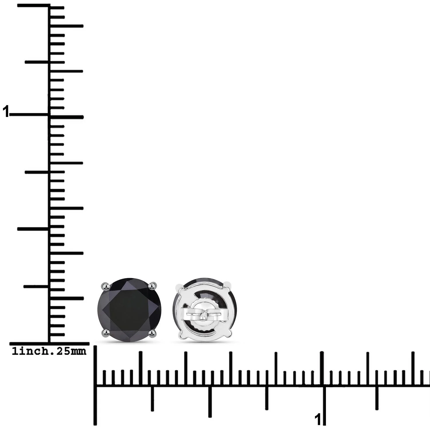 3.48 Carat Genuine Black Diamond 14K White Gold Earrings - Image 3