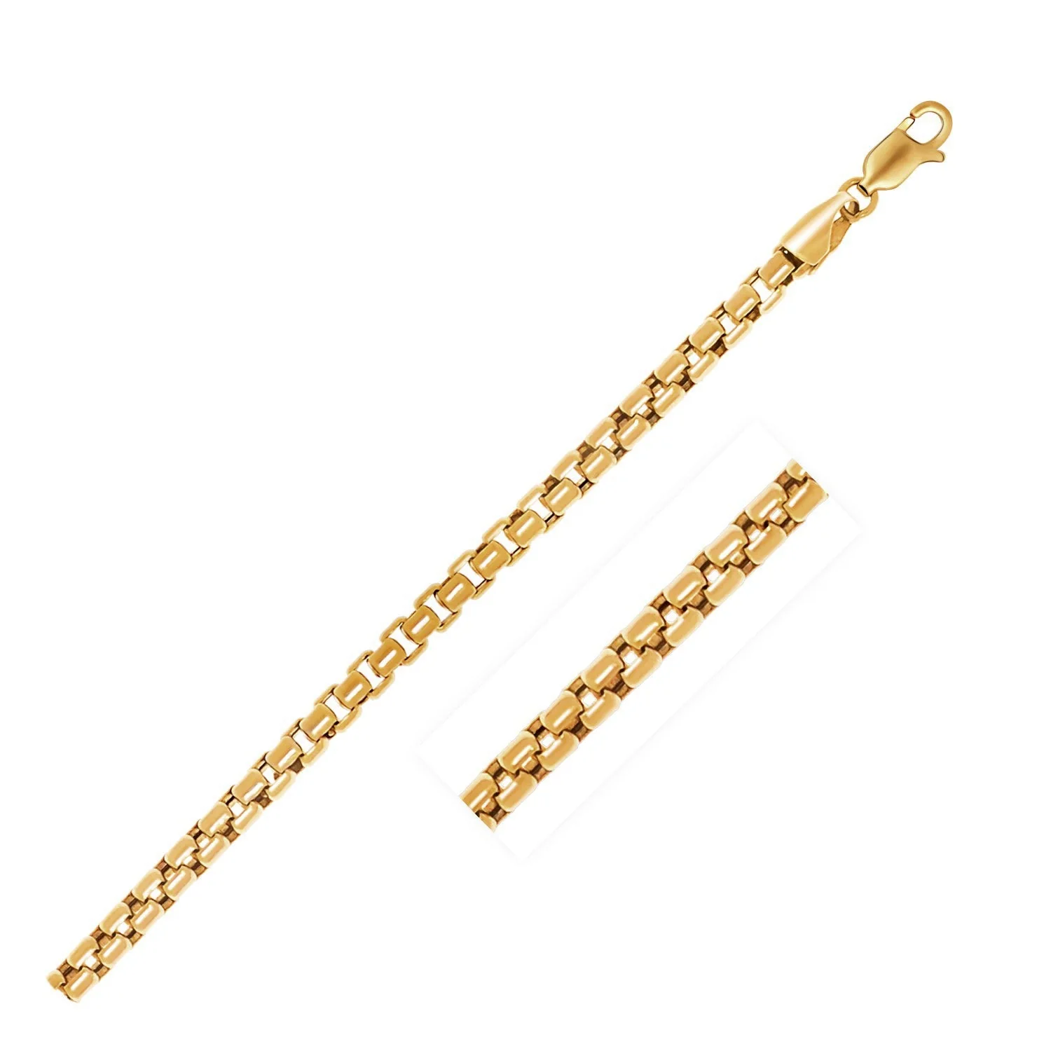 3.4mm 14k Yellow Gold Round Box Chain - Image 7