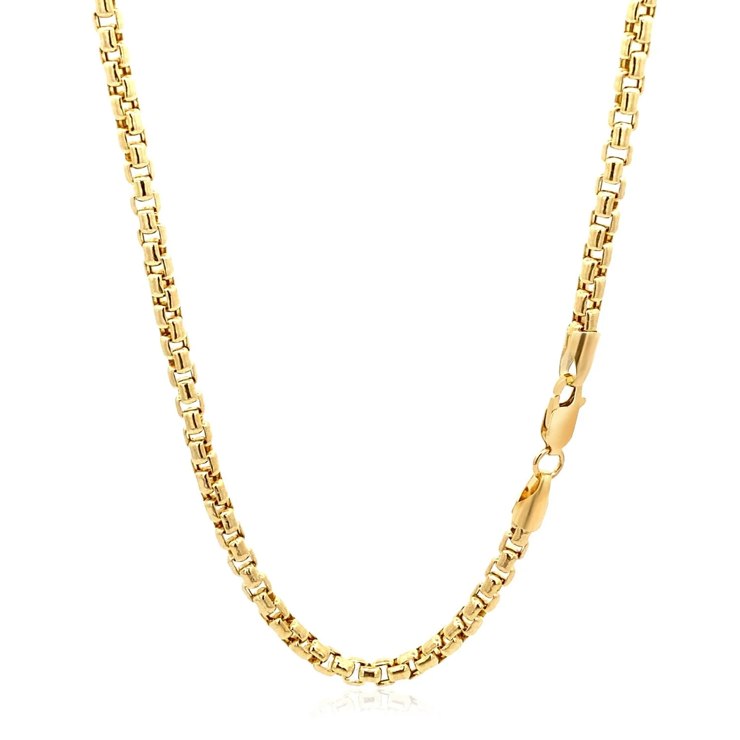 3.4mm 14k Yellow Gold Round Box Chain - Image 9
