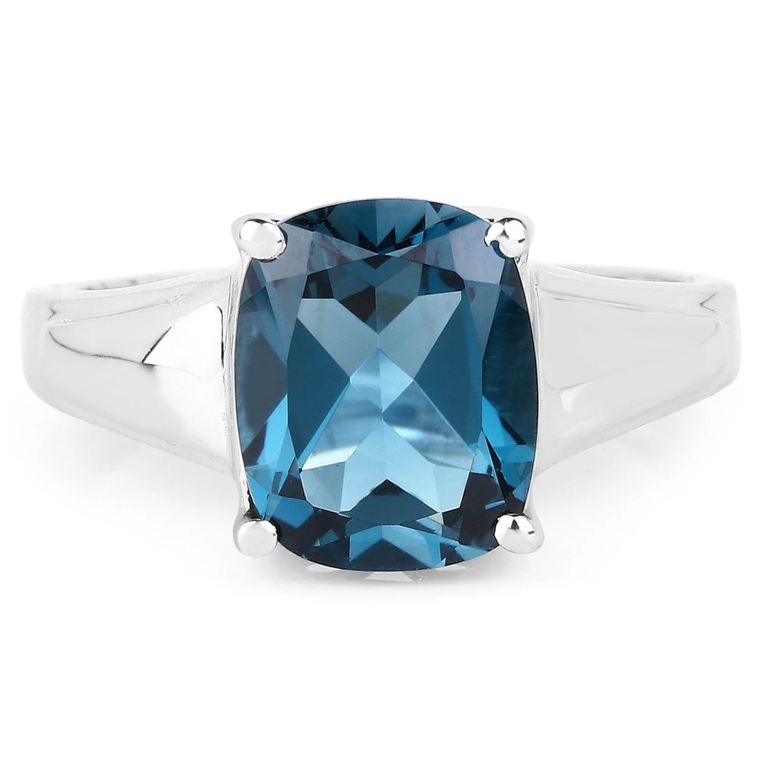 3.50 Carat Genuine London Blue Topaz .925 Sterling Silver Ring - Image 3