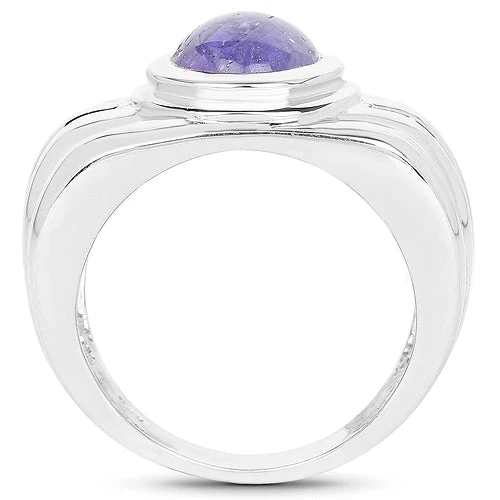 3.55 Carat Genuine Tanzanite .925 Sterling Silver Ring - Image 6