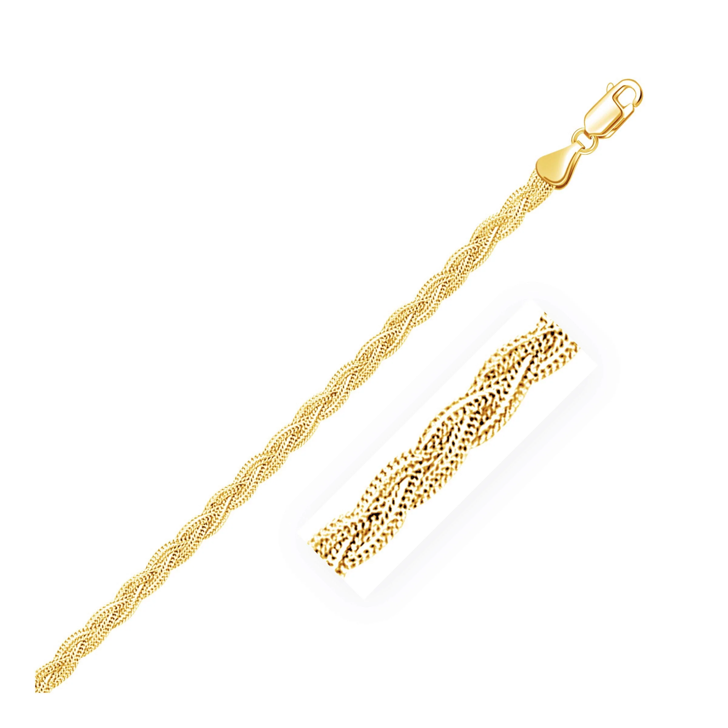 3.5mm 14k Yellow Gold Braided Chain - Image 4