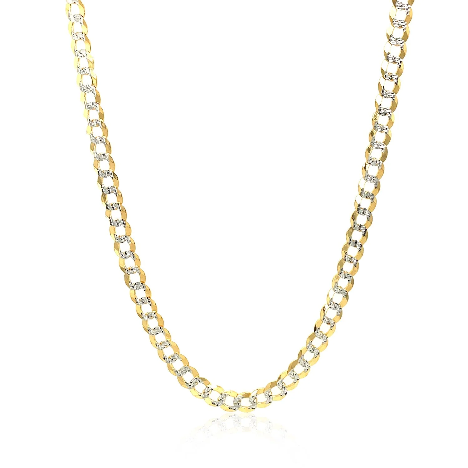 3.6 mm 14k Two Tone Gold Pave Curb Chain - Image 8