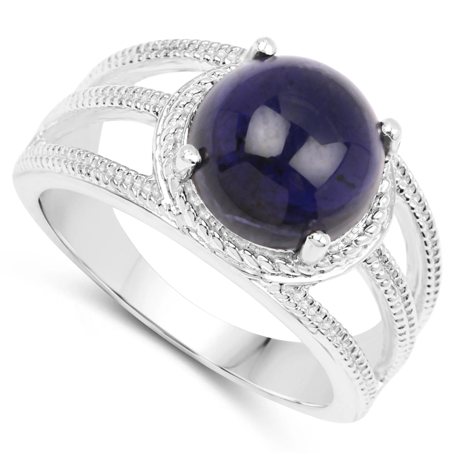 3.65 Carat Genuine Iolite .925 Sterling Silver Ring - Image 2