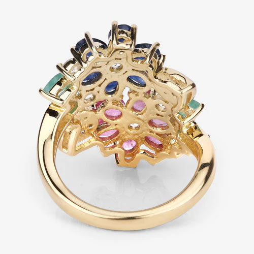 3.65 Carat Genuine Multi Stones .925 Sterling Silver Ring - Image 10