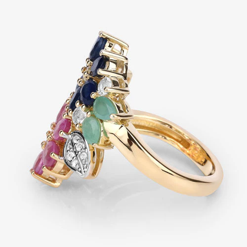 3.65 Carat Genuine Multi Stones .925 Sterling Silver Ring - Image 11