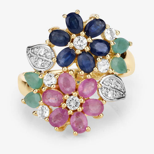 3.65 Carat Genuine Multi Stones .925 Sterling Silver Ring - Image 12