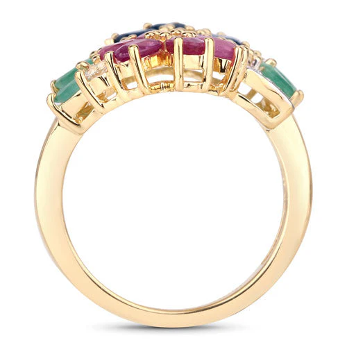 3.65 Carat Genuine Multi Stones .925 Sterling Silver Ring - Image 6