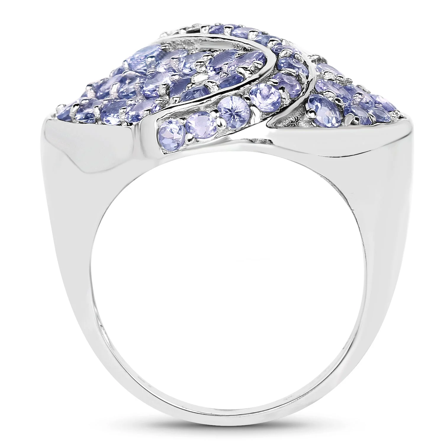 3.65 Carat Genuine Tanzanite .925 Sterling Silver Ring - Image 2