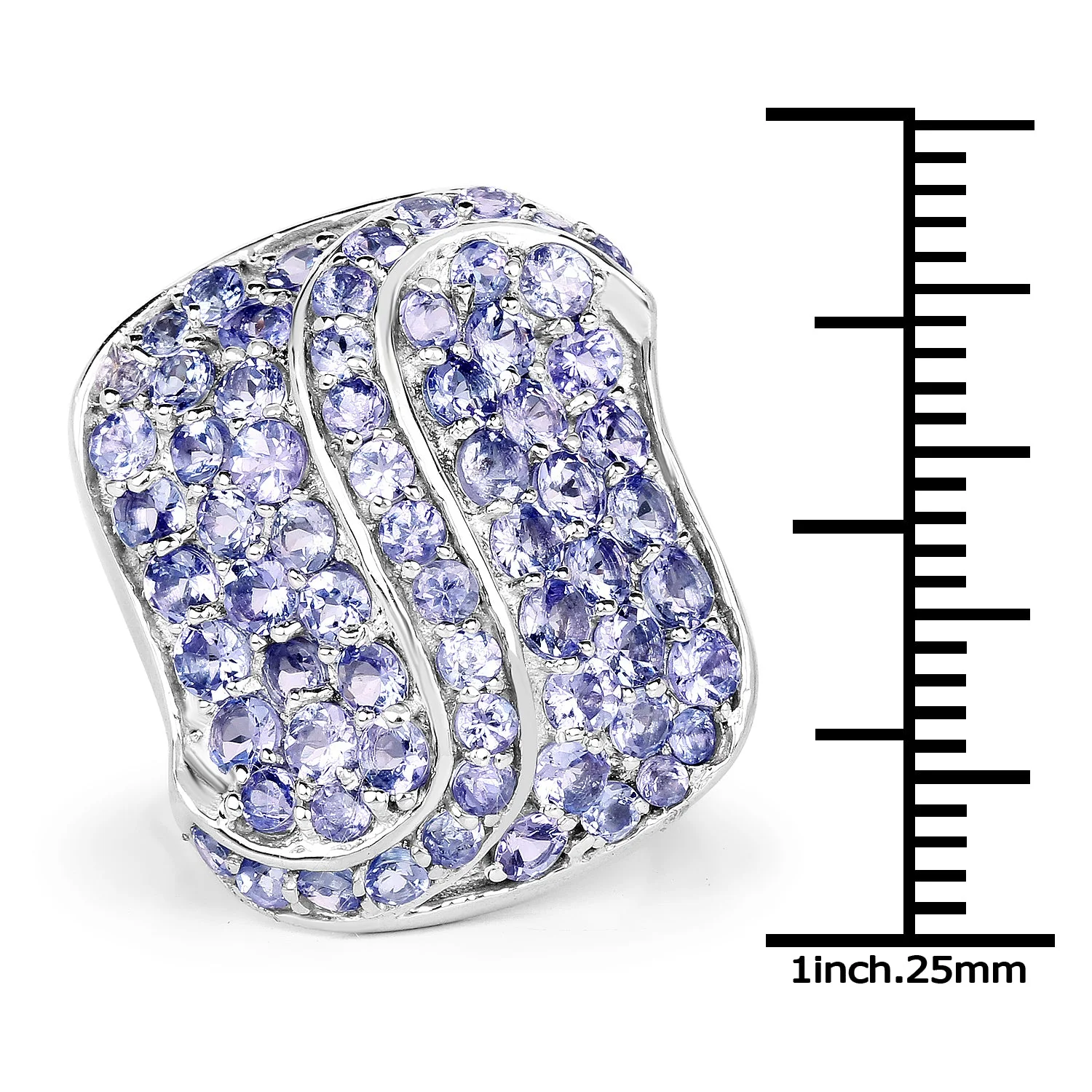 3.65 Carat Genuine Tanzanite .925 Sterling Silver Ring - Image 3