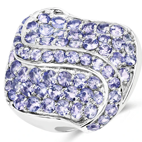 3.65 Carat Genuine Tanzanite .925 Sterling Silver Ring - Image 4