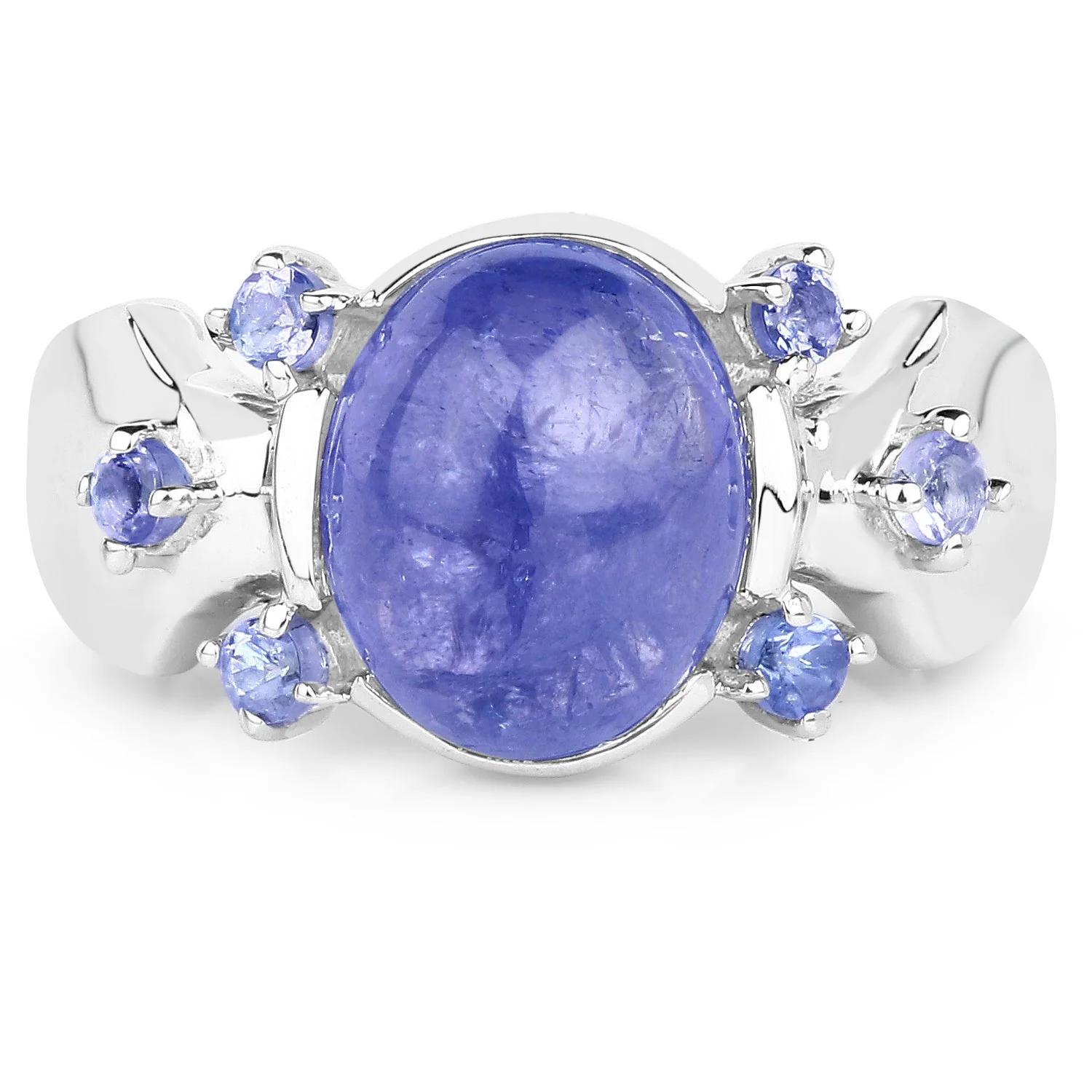 3.76 Carat Genuine Tanzanite .925 Sterling Silver Ring - Image 3