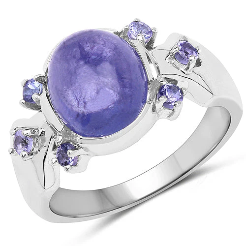 3.76 Carat Genuine Tanzanite .925 Sterling Silver Ring - Image 4