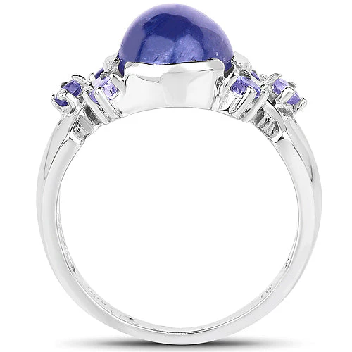 3.76 Carat Genuine Tanzanite .925 Sterling Silver Ring - Image 5
