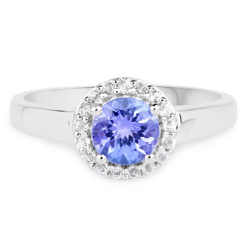 3.77 Carat Genuine Tanzanite and White Topaz .925 Sterling Silver 3 Piece Jewelry Set (Ring, Earrings, and Pendant w/ Chain) - Image 12