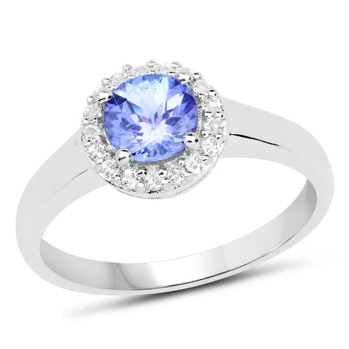 3.77 Carat Genuine Tanzanite and White Topaz .925 Sterling Silver 3 Piece Jewelry Set (Ring, Earrings, and Pendant w/ Chain) - Image 6