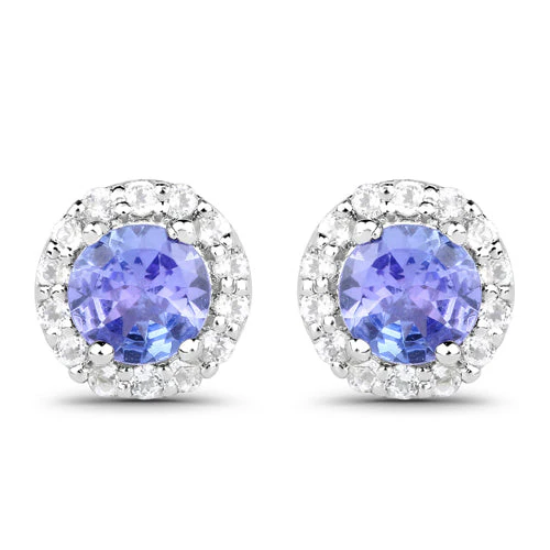 3.77 Carat Genuine Tanzanite and White Topaz .925 Sterling Silver 3 Piece Jewelry Set (Ring, Earrings, and Pendant w/ Chain) - Image 8