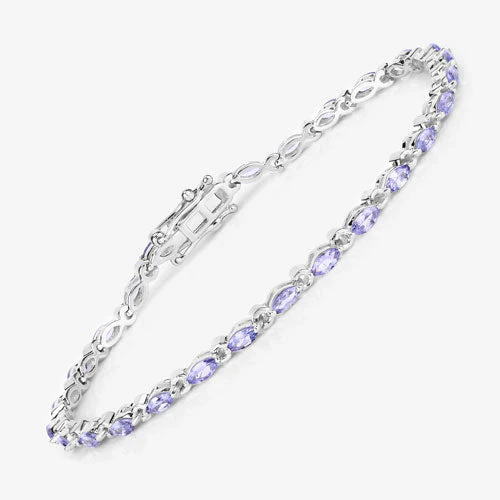 3.78 Carat Genuine Tanzanite .925 Sterling Silver Bracelet - Image 6