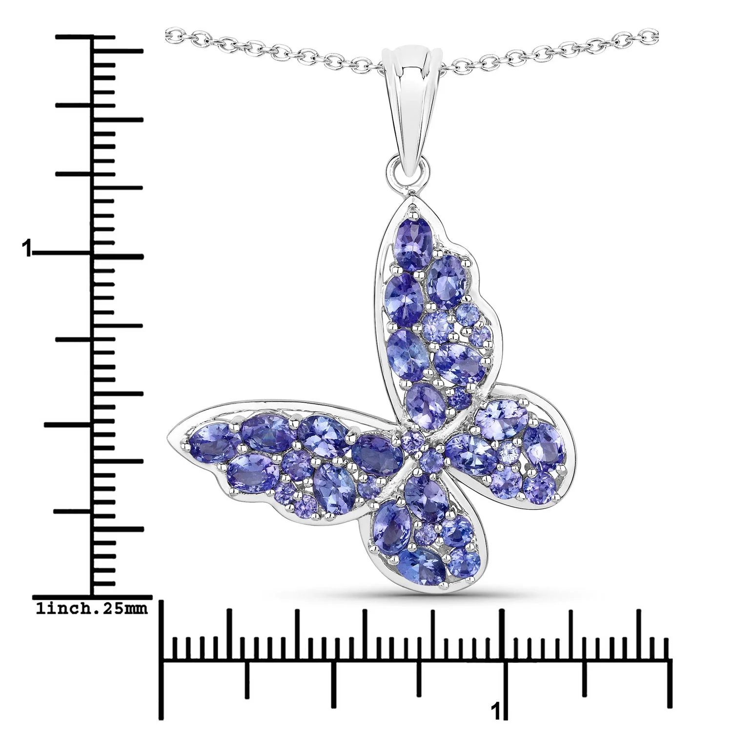 3.78 Carat Genuine Tanzanite .925 Sterling Silver Pendant - Image 3