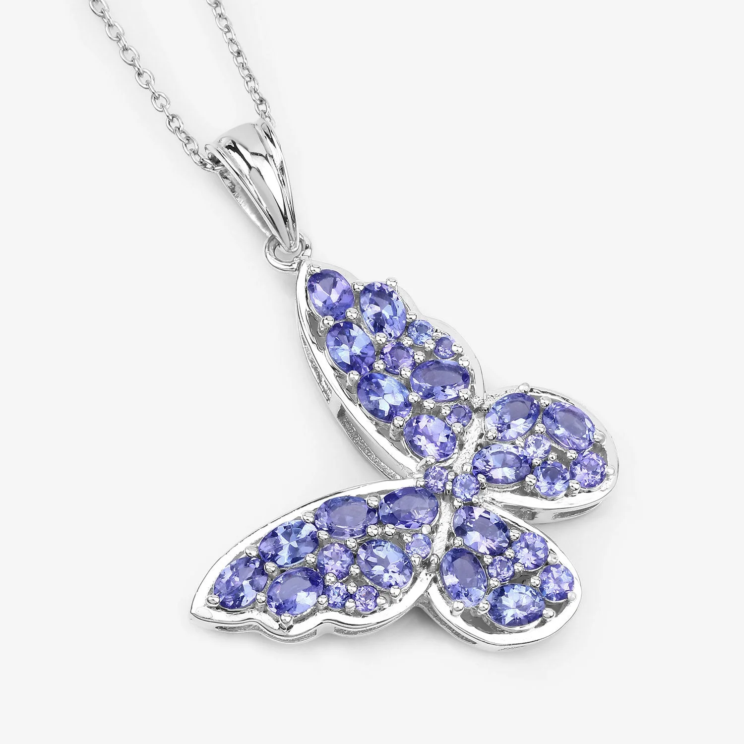 3.78 Carat Genuine Tanzanite .925 Sterling Silver Pendant - Image 4