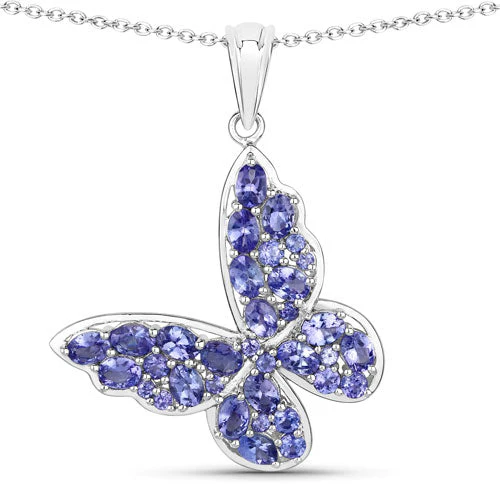 3.78 Carat Genuine Tanzanite .925 Sterling Silver Pendant - Image 5