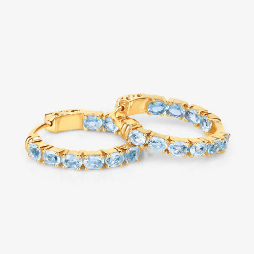 3.80 Carat Genuine Blue Topaz .925 Sterling Silver Earrings - Image 11