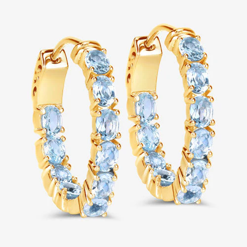 3.80 Carat Genuine Blue Topaz .925 Sterling Silver Earrings - Image 12