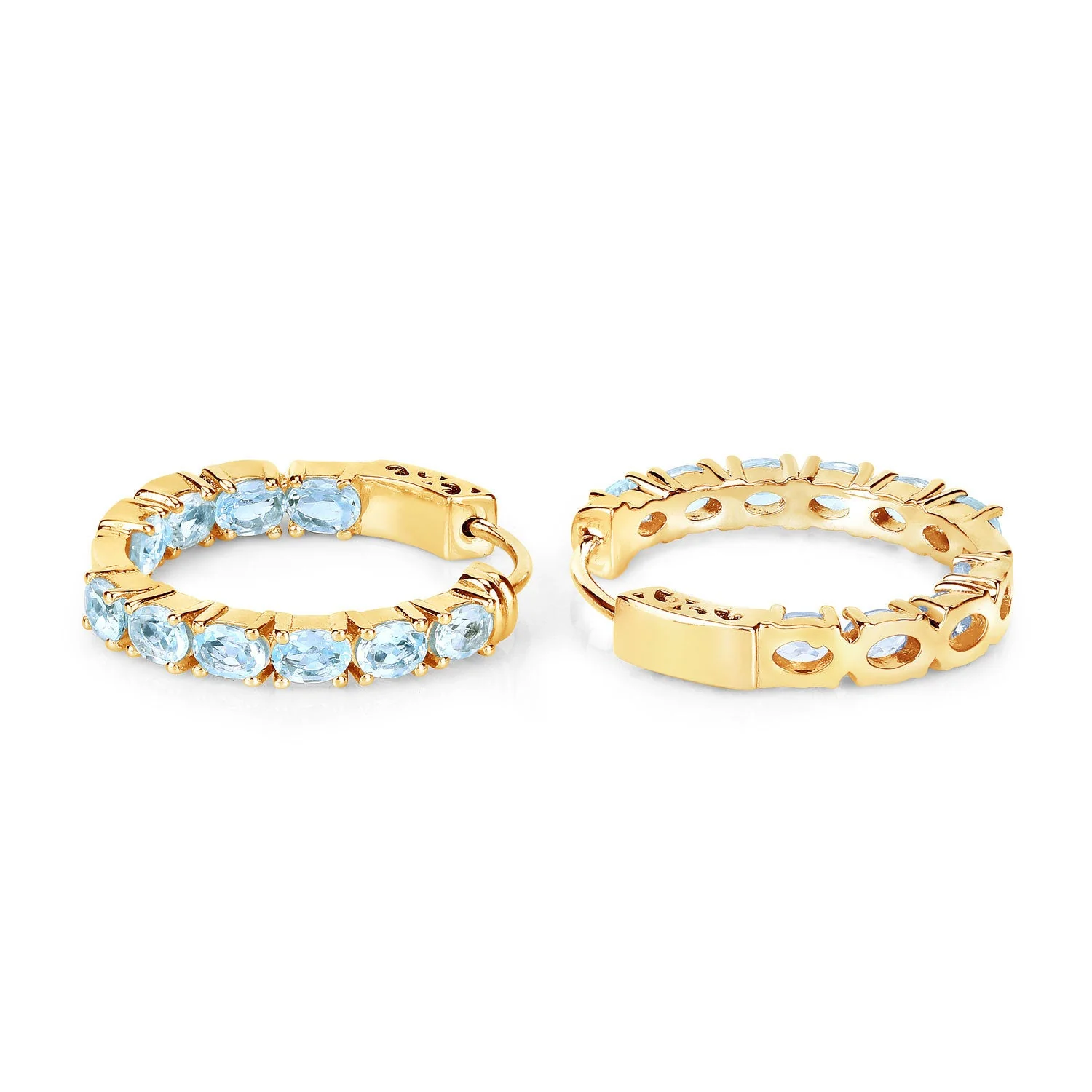 3.80 Carat Genuine Blue Topaz .925 Sterling Silver Earrings - Image 3