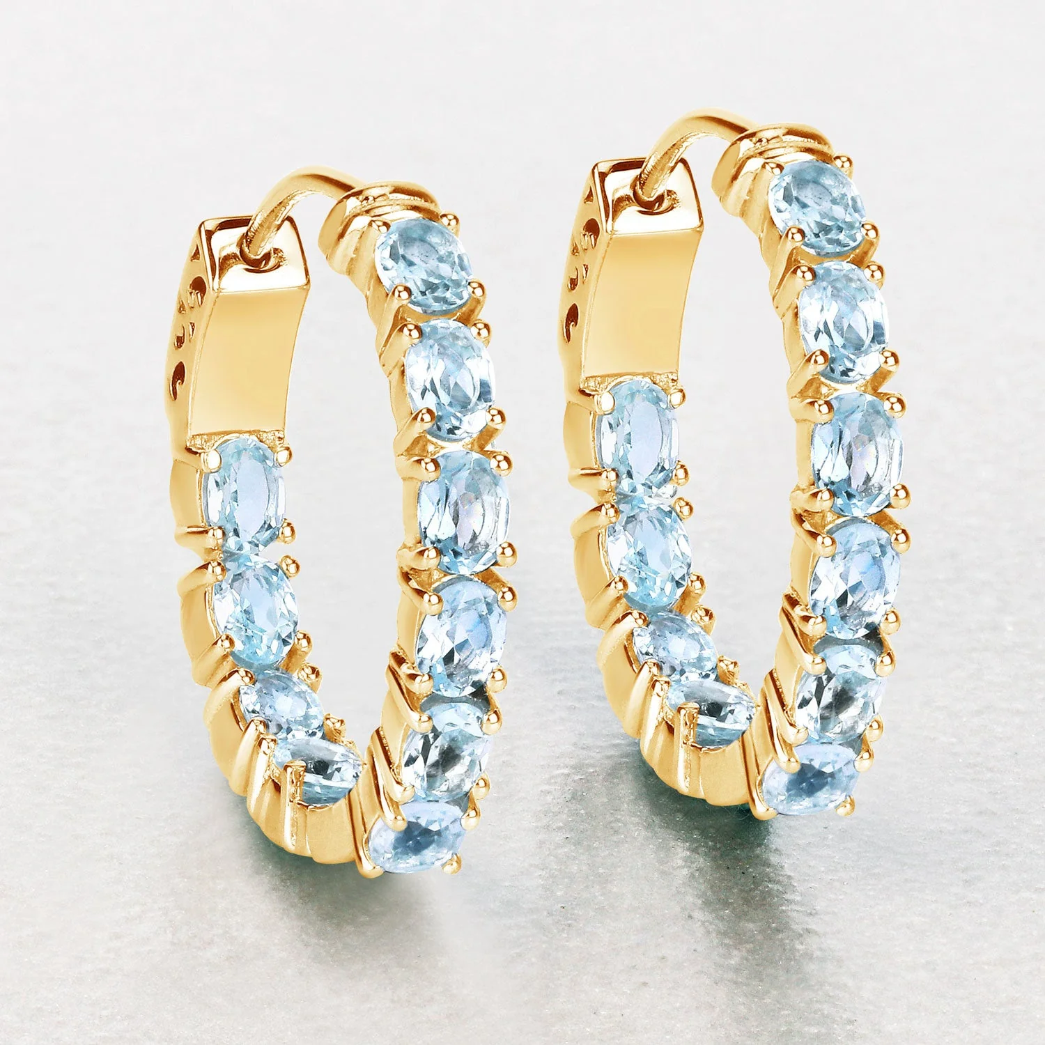 3.80 Carat Genuine Blue Topaz .925 Sterling Silver Earrings - Image 4
