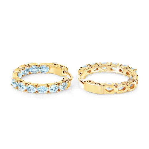 3.80 Carat Genuine Blue Topaz .925 Sterling Silver Earrings - Image 7