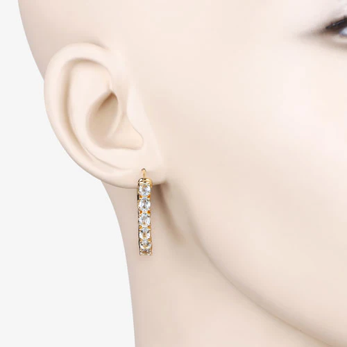 3.80 Carat Genuine Blue Topaz .925 Sterling Silver Earrings - Image 9