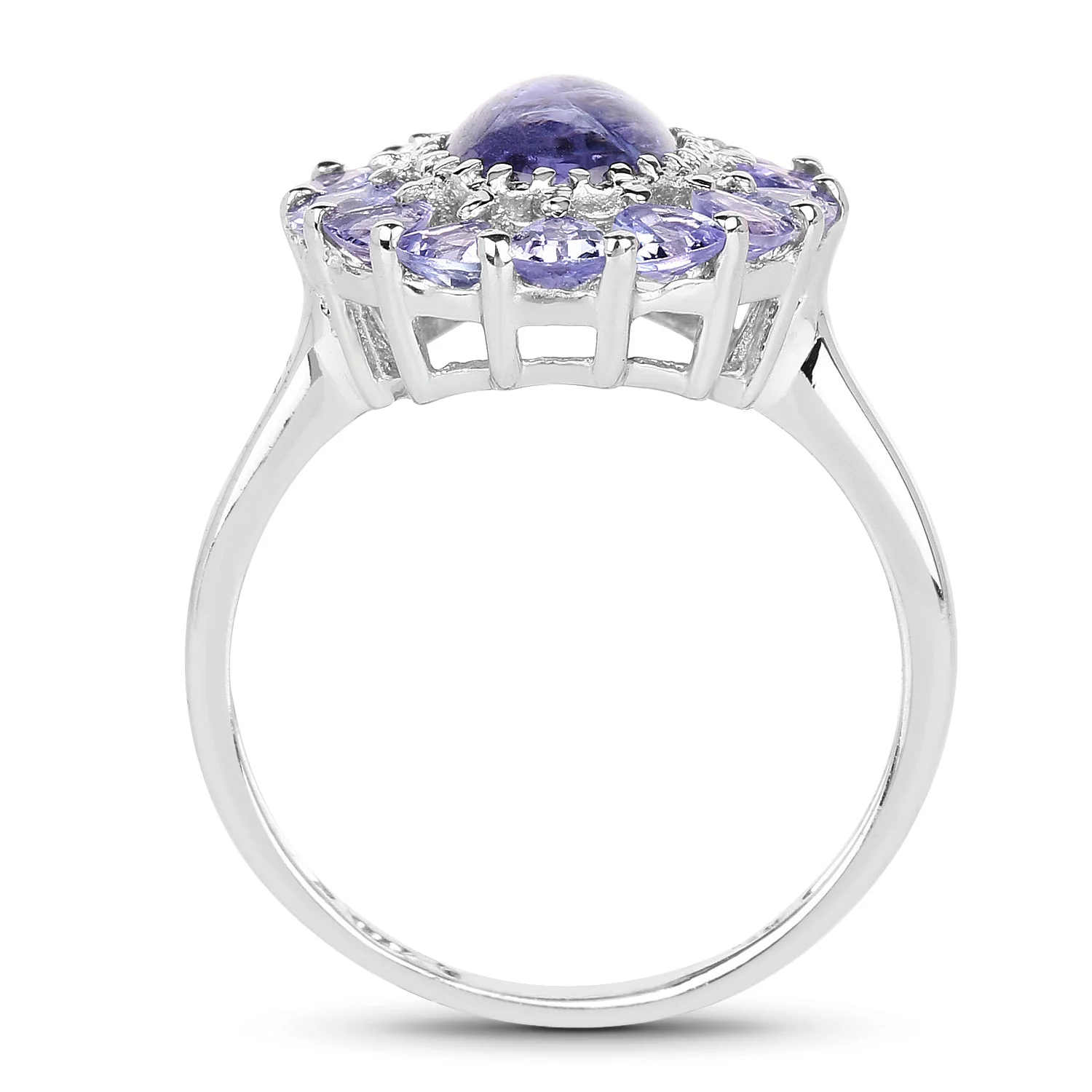 3.85 Carat Genuine Tanzanite .925 Sterling Silver Ring - Image 2