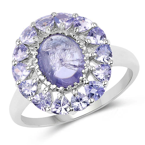 3.85 Carat Genuine Tanzanite .925 Sterling Silver Ring - Image 4