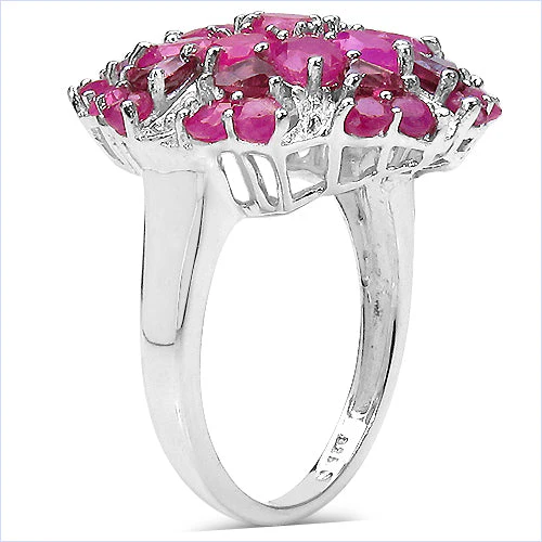 3.90 Carat Genuine Ruby & Rhodolite .925 Sterling Silver Ring - Image 6