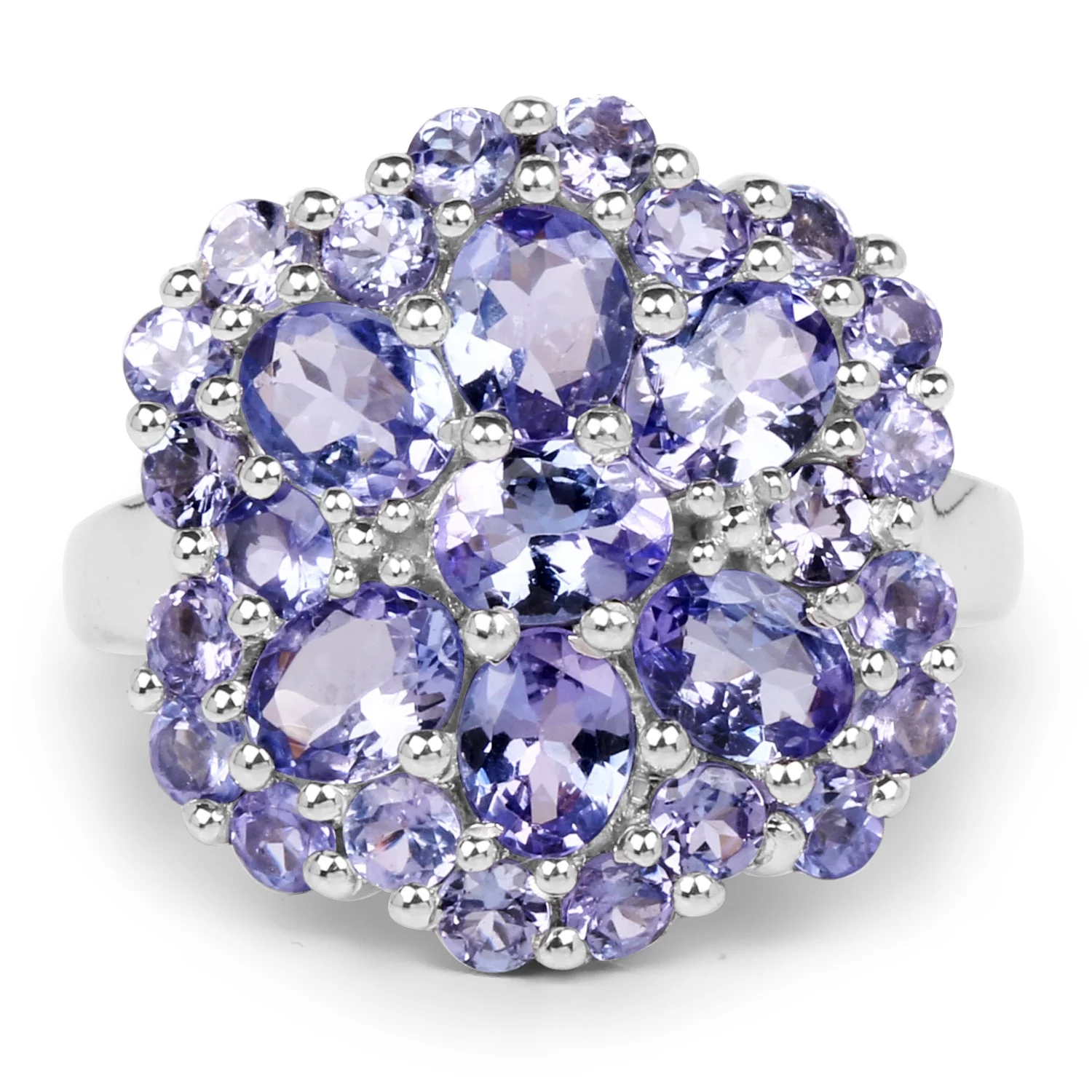 3.91 Carat Genuine Tanzanite .925 Sterling Silver Ring - Image 3